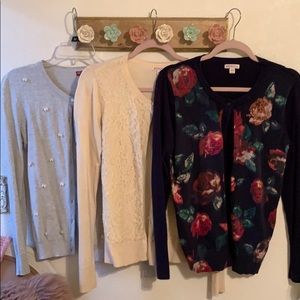 Three target cardigans